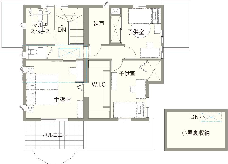 グランツーユーの代表プラン2階