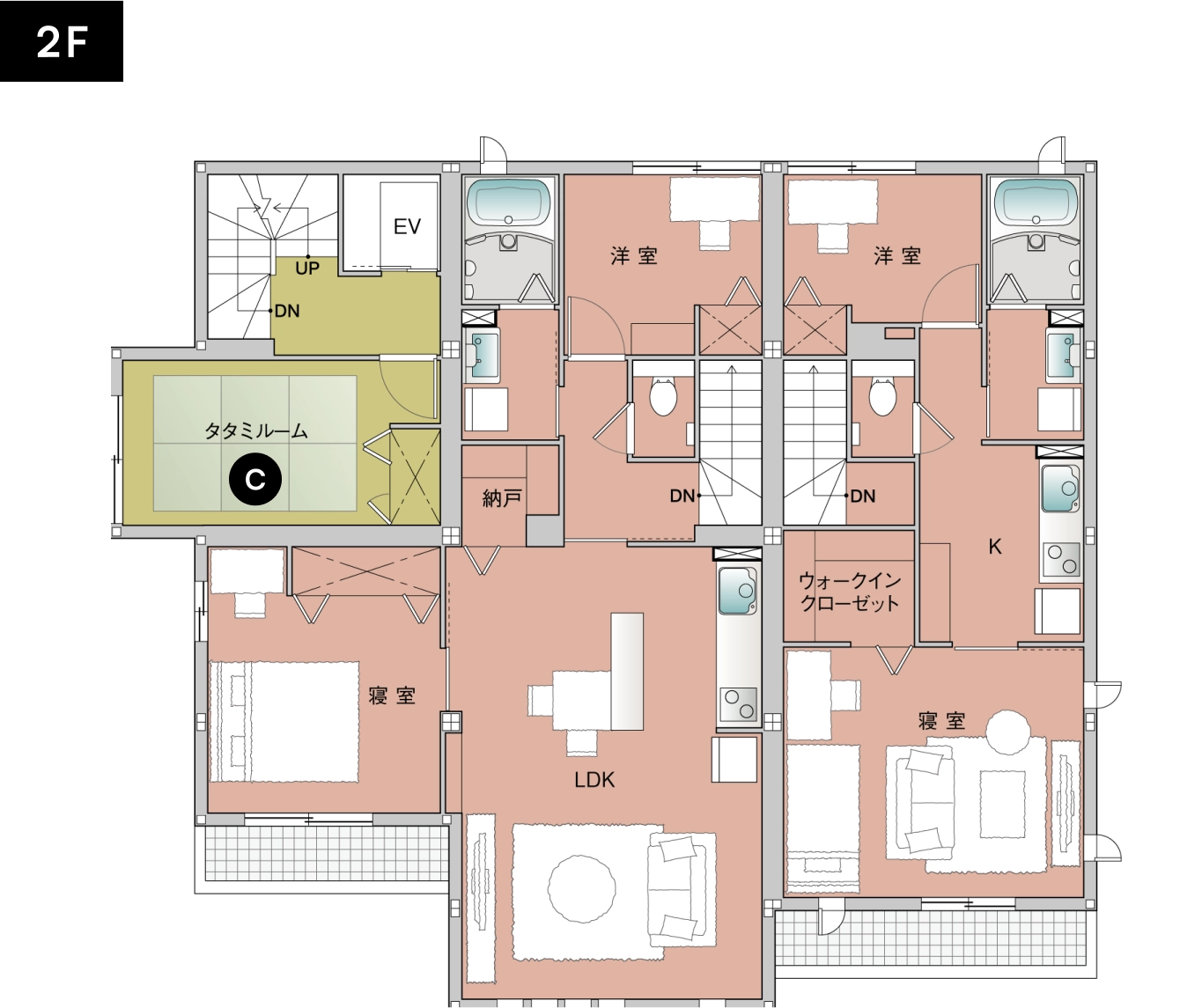 2階の間取り図