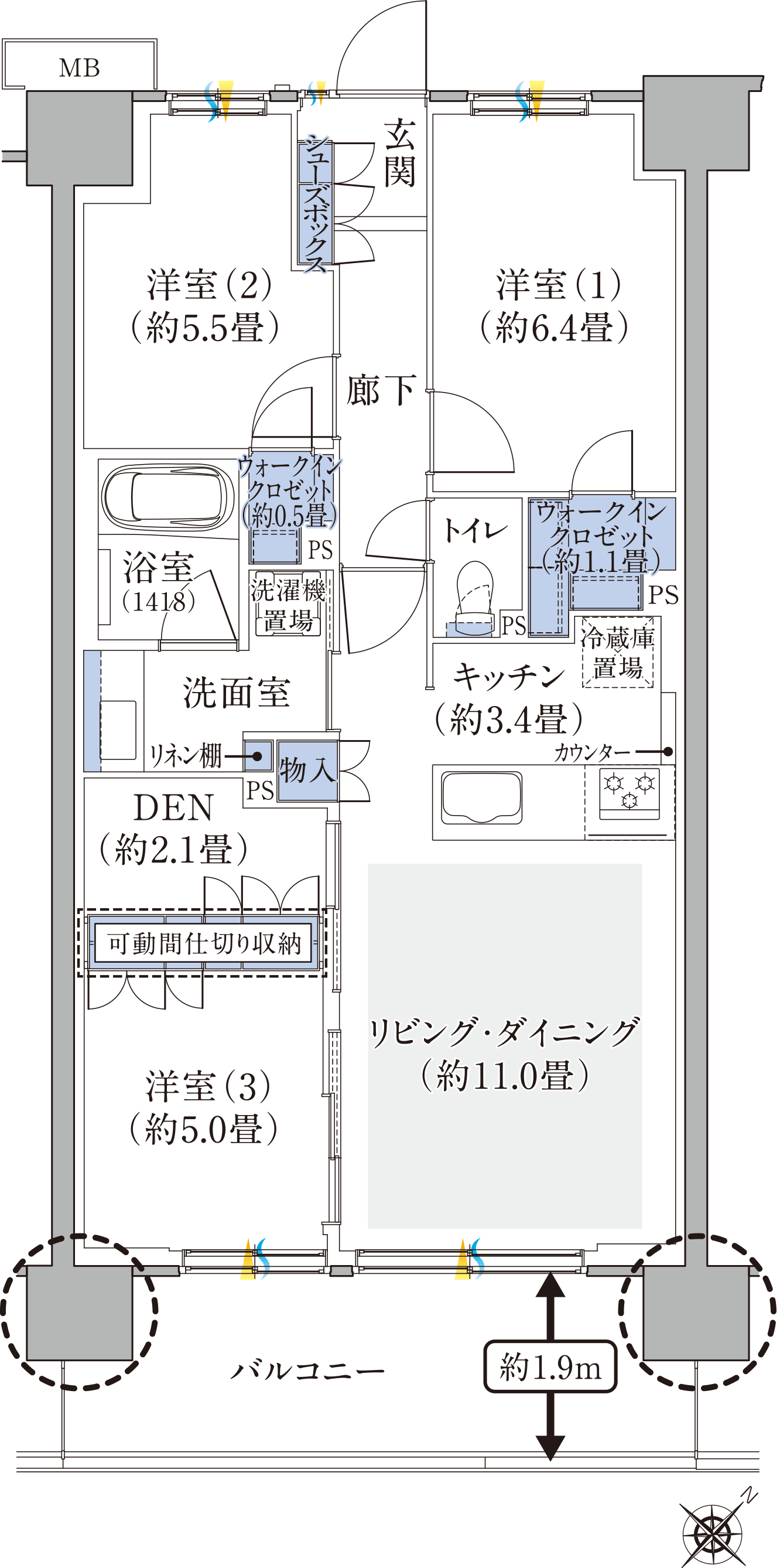 H TYPE 間取り図