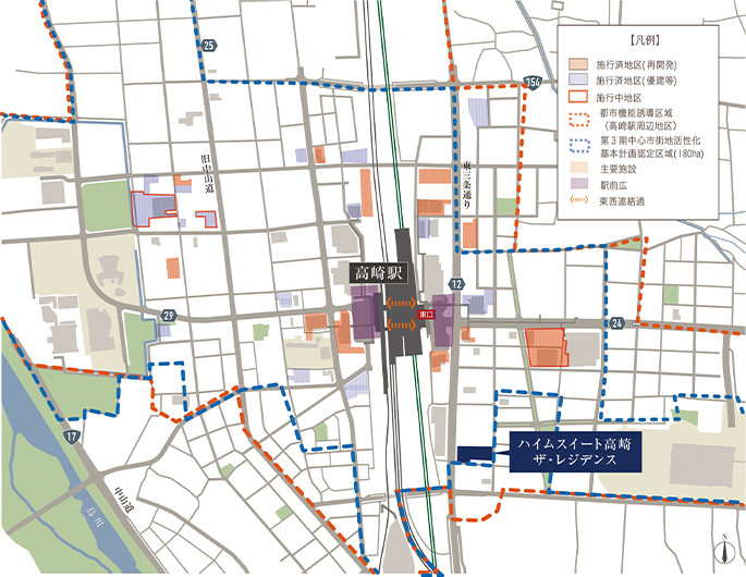 高崎市再開発の経緯マップ